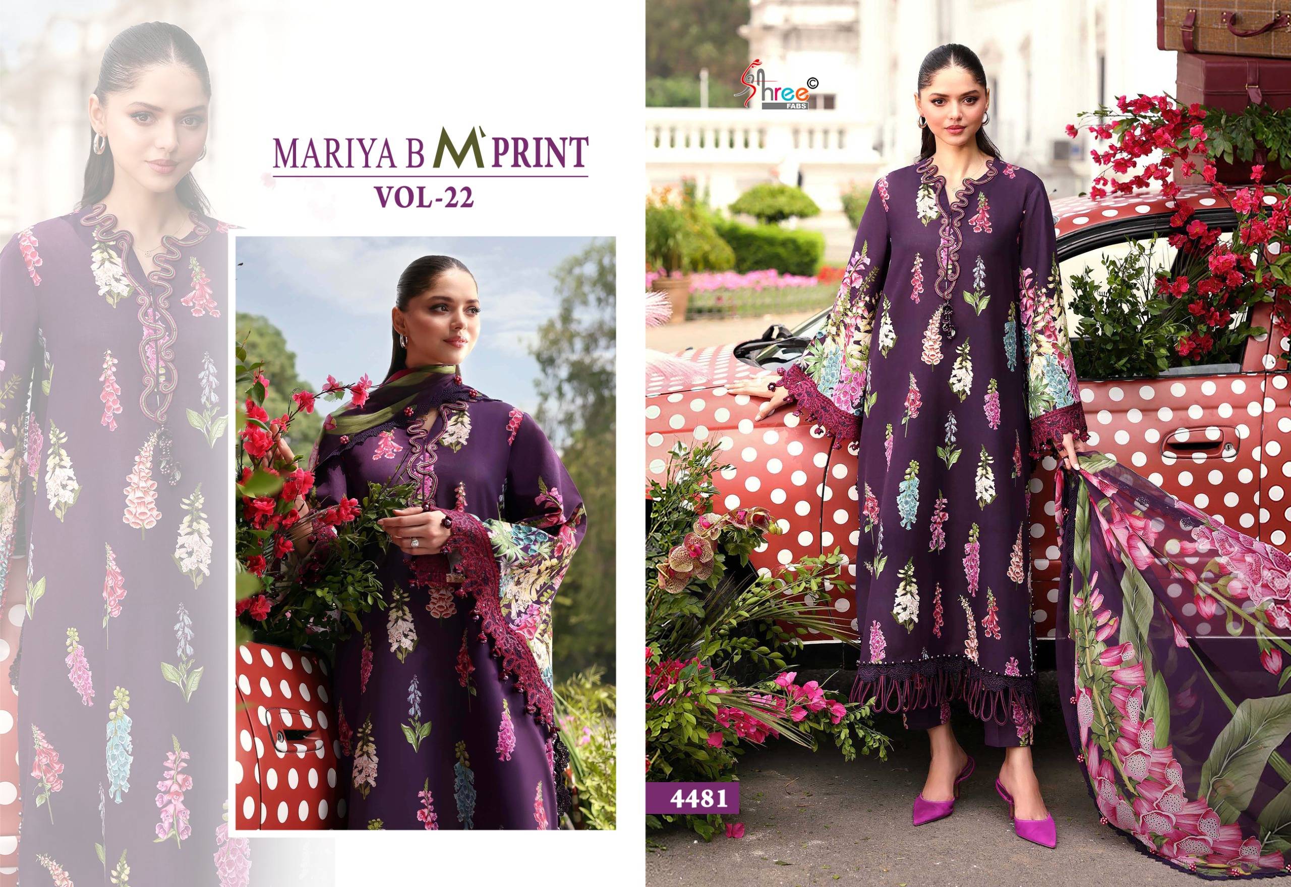 Mariya b Mprint vol - 22 By Shree Fab 4483 to 4486 Series Pakistani Stylish Beautiful Colourful Printed PURE COTTON Stitched Dresses At Wholesale Price